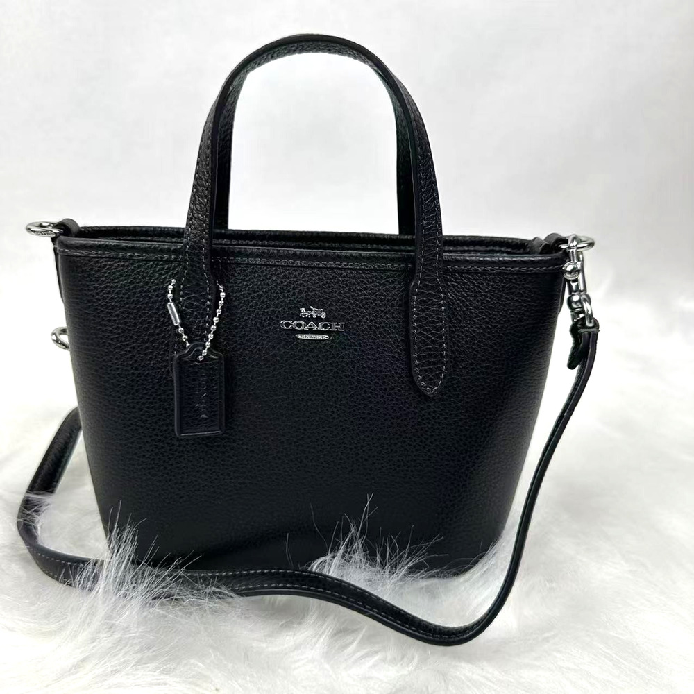 Coach City Mini Tote Bag Crossbody In Leather/Silver/Black CW031 NWT